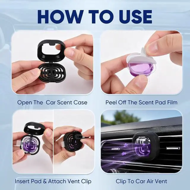 Alt view image 6 of 7 - 16 Pack Car Air Freshener Vent Clips, 4 Plant-Based Scents, Car Fresheners | 16 car vent air fresheners with plant-based fragrance extracts; 4 each in Pineapple, Lavender, Ocean and New Car