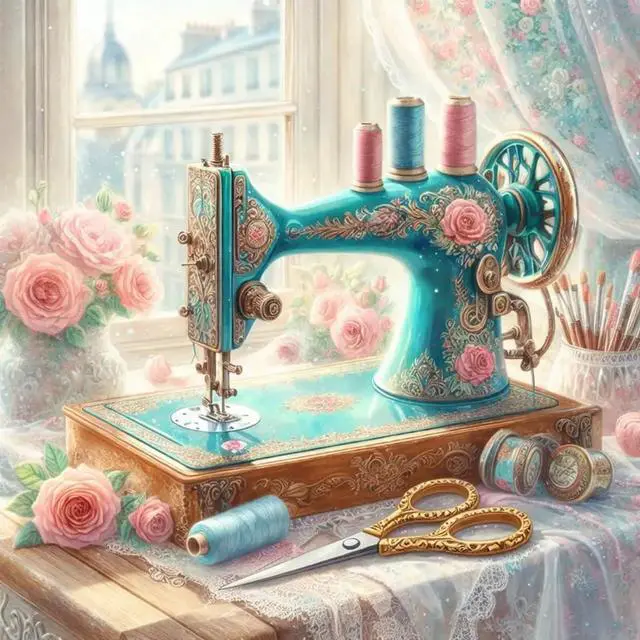 Main image of GEWOUVIN Sewing Tools Diamond Art Kits for Adults, Diamond Painting Kit Adults for Beginners, Round 5D DIY Dimond Art,Full Drill Painting Kit Art and Crafts for Adults Home Wall Decor13.8x13.8inch