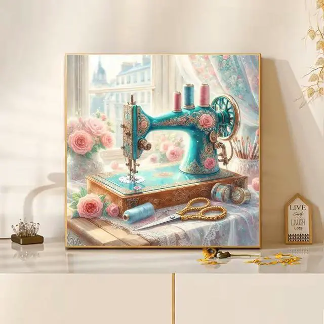 Alt view image 4 of 7 - GEWOUVIN Sewing Tools Diamond Art Kits for Adults, Diamond Painting Kit Adults for Beginners, Round 5D DIY Dimond Art,Full Drill Painting Kit Art and Crafts for Adults Home Wall Decor13.8x13.8inch