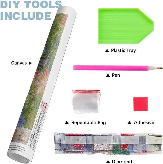 Alt view image 6 of 7 - GEWOUVIN Sewing Tools Diamond Art Kits for Adults, Diamond Painting Kit Adults for Beginners, Round 5D DIY Dimond Art,Full Drill Painting Kit Art and Crafts for Adults Home Wall Decor13.8x13.8inch