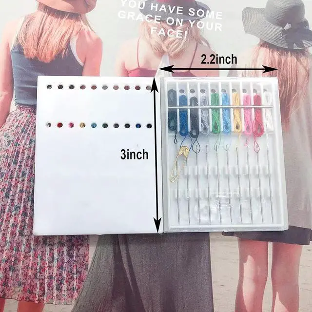 Alt view image 2 of 7 - Luckkyme 8 Boxes 80 Pieces Assorted Colors Pre-Threaded Needle Kit Travel Sewing Kit Clothing Repairing Kit for Quick Fix Sewing Supplies
