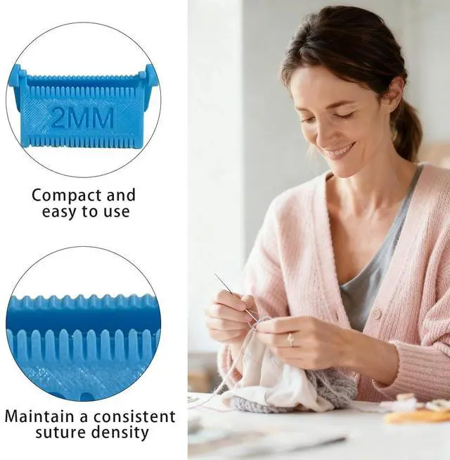 Alt view image 3 of 7 - 6 PCS Edge Stitch Lock Sewing Gauge Ruler Set Hand Quilting Ruler Set | Slip-resistant, secure on fabric, precise markings for even stitching, easy to use, ideal for embroidery, mending sewing