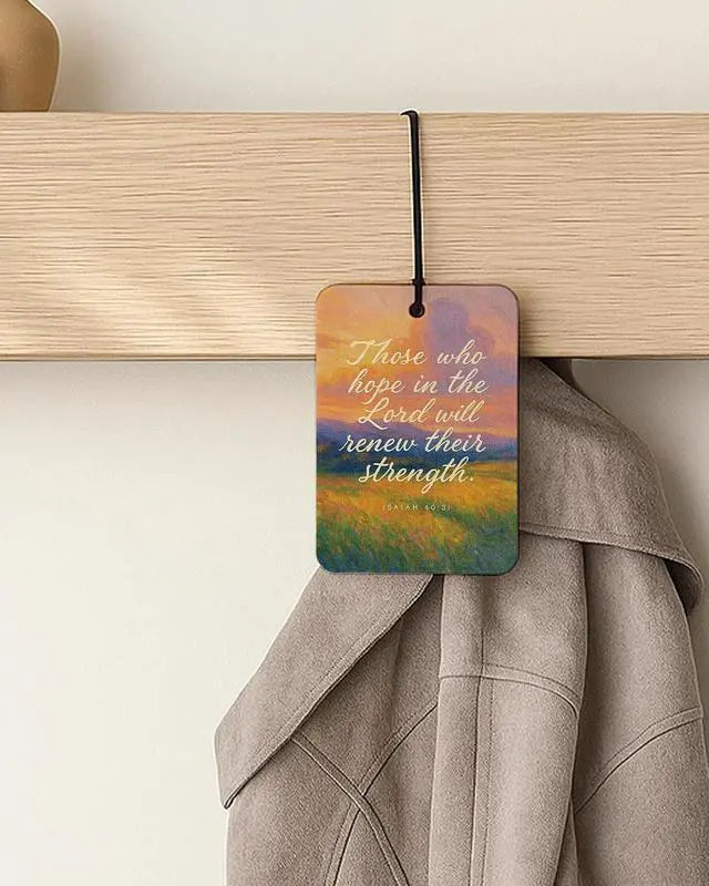 Alt view image 4 of 7 - Christian Faith Car Air Freshener 4 Pcs Coconut Scented, Christian Car Accessories Mirror Decor for Women, Inspiration Bible Verse Floral Hanging Air Freshener for Cars Closet Drawer Books