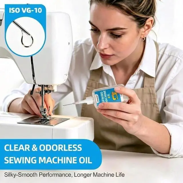 Alt view image 2 of 7 - 1oz Fine Light Sewing Machine Oil and Lubricant with Applicator | Clear & Odorless,Prevent Rust & Noise,Fabric & Plastic Safe,Home & Industrial Mineral Sewing Machine Oil for Sewing Machines