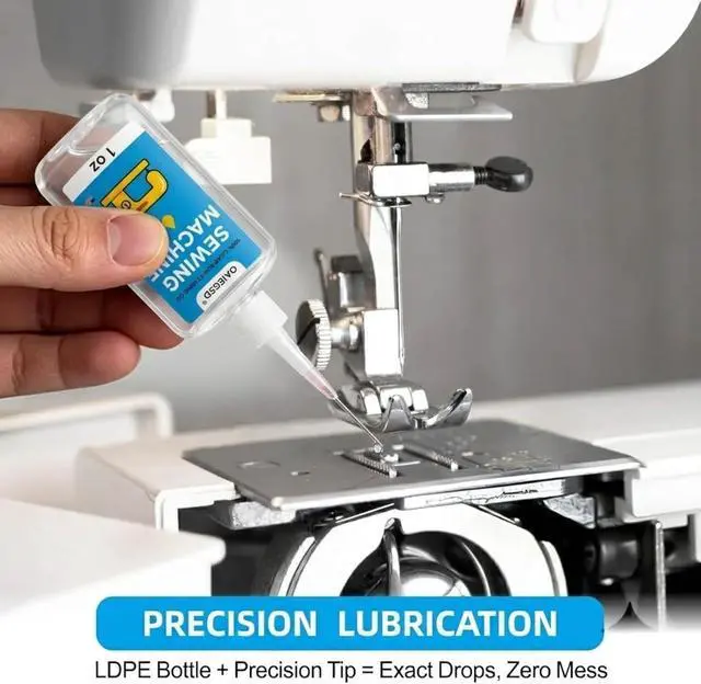 Alt view image 3 of 7 - 1oz Fine Light Sewing Machine Oil and Lubricant with Applicator | Clear & Odorless,Prevent Rust & Noise,Fabric & Plastic Safe,Home & Industrial Mineral Sewing Machine Oil for Sewing Machines