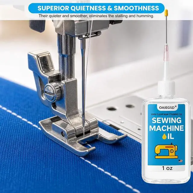 Alt view image 4 of 7 - 1oz Fine Light Sewing Machine Oil and Lubricant with Applicator | Clear & Odorless,Prevent Rust & Noise,Fabric & Plastic Safe,Home & Industrial Mineral Sewing Machine Oil for Sewing Machines