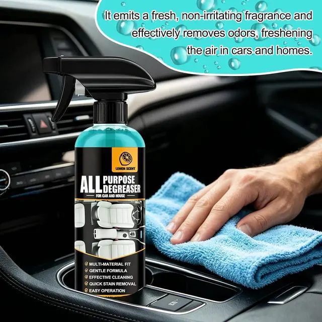 Alt view image 3 of 7 - 2Pcs All Purpose Degreaser for Car and House, Lemon Scent Mulit Heavy-Duty Cleaning Spray, Car and House Multi-purpose Cleaning Spray, Quick Stain Removal For Cars Kitchen Bathroom