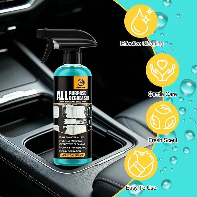 Alt view image 2 of 7 - 2Pcs All Purpose Degreaser for Car and House, Lemon Scent Mulit Heavy-Duty Cleaning Spray, Car and House Multi-purpose Cleaning Spray, Quick Stain Removal For Cars Kitchen Bathroom
