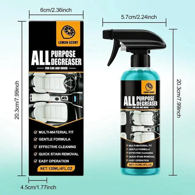 Alt view image 7 of 7 - 2Pcs All Purpose Degreaser for Car and House, Lemon Scent Mulit Heavy-Duty Cleaning Spray, Car and House Multi-purpose Cleaning Spray, Quick Stain Removal For Cars Kitchen Bathroom
