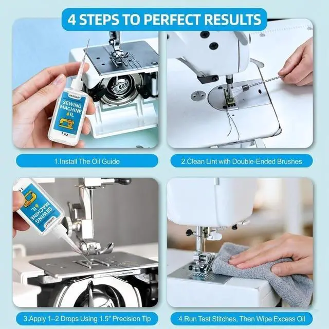 Alt view image 6 of 7 - 1oz Fine Light Sewing Machine Oil and Lubricant with Applicator | Clear & Odorless,Prevent Rust & Noise,Fabric & Plastic Safe,Home & Industrial Mineral Sewing Machine Oil for Sewing Machines
