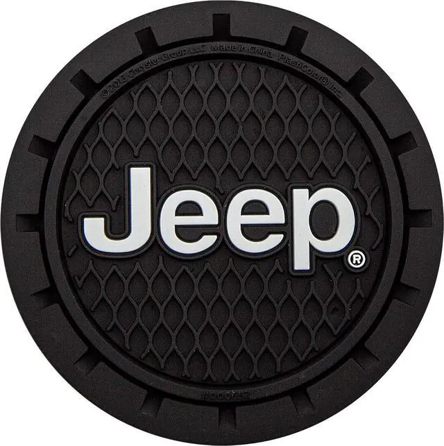 Alt view image 5 of 5 - Plasticolor 000652R01 Jeep Logo Auto Car Truck SUV Cup Holder Coaster 2-Pack , Black