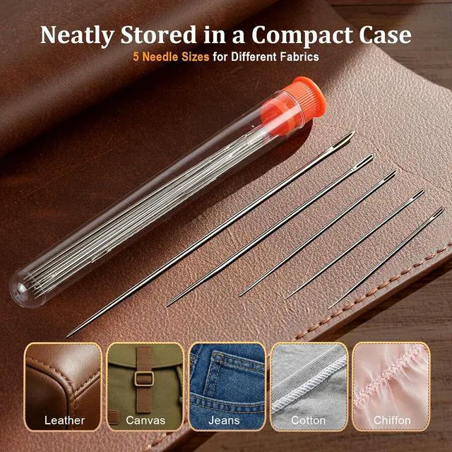 Alt view image 3 of 7 - LIBLAIN Sewing Kit with Big Eye Steel Needles for Adults | Needle and Thread Kit for Hand Sewing, 43Pcs Mini Travel Sewing Kit Included, 78Pcs