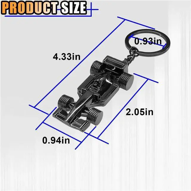Alt view image 2 of 6 - KITUREK 3D F1 Race Car Keychain, Heavy Duty Racing Model Keychain, Black | Zinc Car Key Ring Present for Father Husband Boyfriends