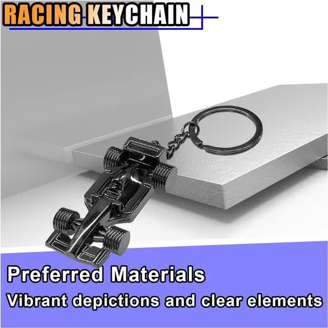 Alt view image 5 of 6 - KITUREK 3D F1 Race Car Keychain, Heavy Duty Racing Model Keychain, Black | Zinc Car Key Ring Present for Father Husband Boyfriends