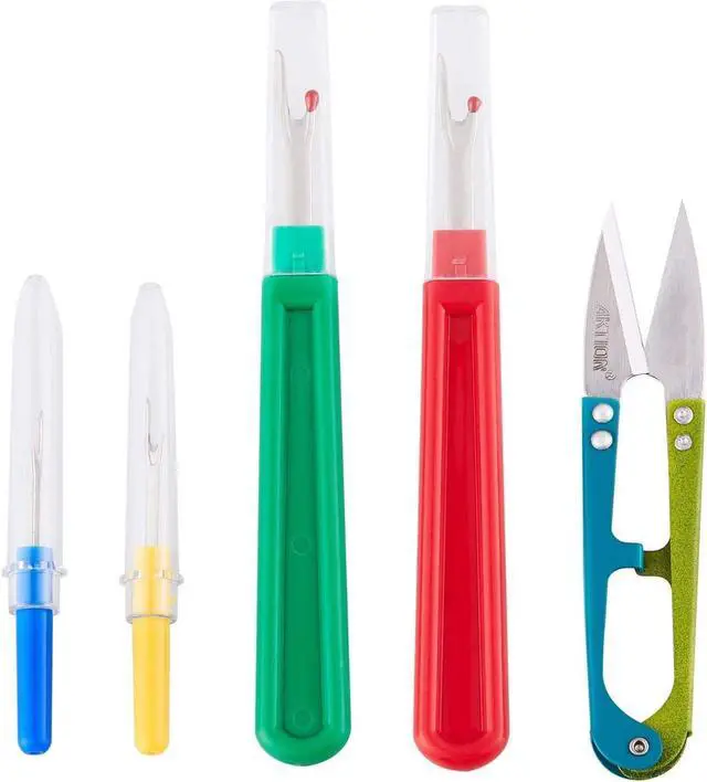 Alt view image 2 of 7 - Seam Ripper and Thread Remover Kit,2 Big and 2 Small Sewing Stitch Thread Unpicker and 1 Sewing Trimming Scissor Nipper Tool for Thread Remove(Multi-Color)