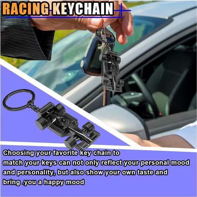 Alt view image 6 of 6 - KITUREK 3D F1 Race Car Keychain, Heavy Duty Racing Model Keychain, Black | Zinc Car Key Ring Present for Father Husband Boyfriends