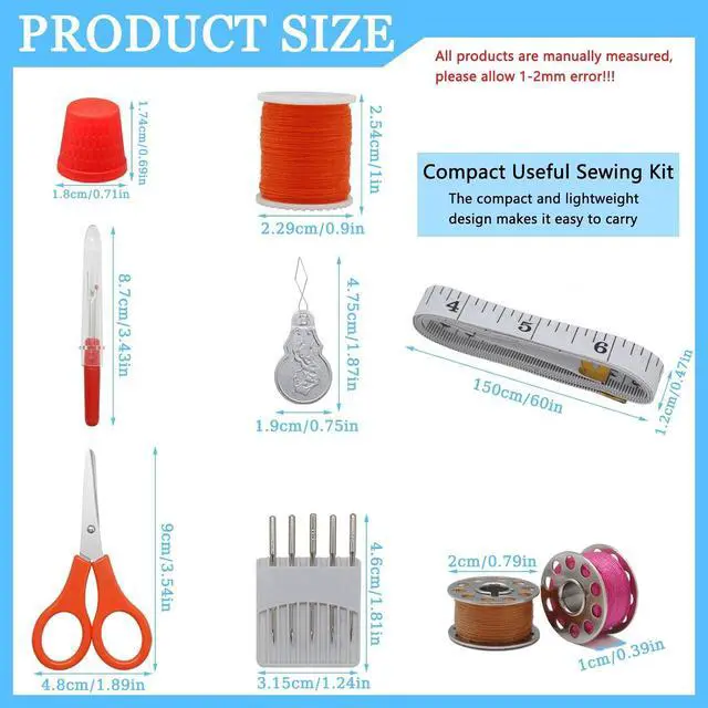 Alt view image 2 of 5 - YEQIN Sewing Kit, 42 Premium Sewing Supplies Portable Sewing Supplies Accessories Contains Thread, Needle, Scissors, Measure Tape, for Mom Grandma Friend Adults Beginner Traveler