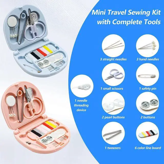 Alt view image 3 of 7 - Yasdyri 4 PCS Mini Sewing Kit with Threads Scissors Hand Sewing Needles | Portable Sewing Kit for Travel, Mini Travel Sewing Kit Tsa Approved Mini Sewing Box Kit
