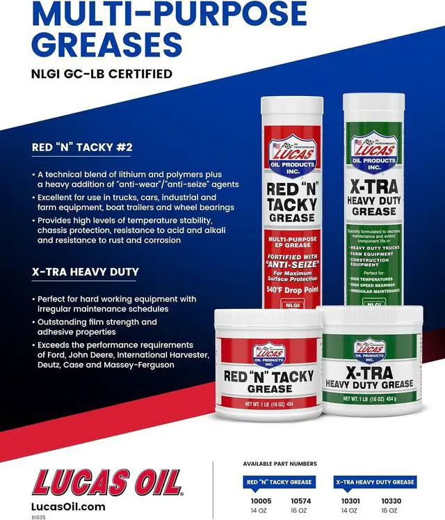 Alt view image 5 of 5 - Lucas Oil 14.5 Ounce 10301 Heavy Duty Grease, 14.5 oz,Green