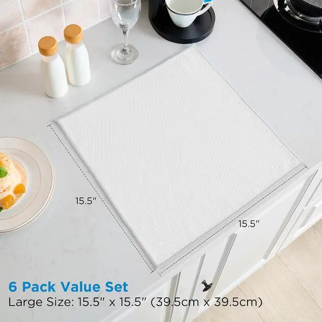 Alt view image 2 of 7 - Microfiber Glass Cleaning Cloth, White Gray, 6 Pack