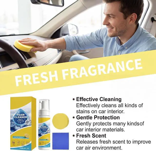 Alt view image 3 of 7 - 4-in-1 Multi-Enzyme Foam Cleaner, Foam No-Rinse Cleaner,Powerful & Multipurpose Car Interior Foam Cleaners for Car Interior, Kitchen Grease,Bathroom Tiles,Sofa Upholstery (1PC)
