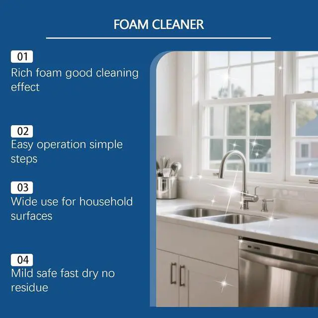 Alt view image 5 of 7 - 4-in-1 Multi-Enzyme Foam Cleaner, Foam No-Rinse Cleaner,Powerful & Multipurpose Car Interior Foam Cleaners for Car Interior, Kitchen Grease,Bathroom Tiles,Sofa Upholstery (1PC)