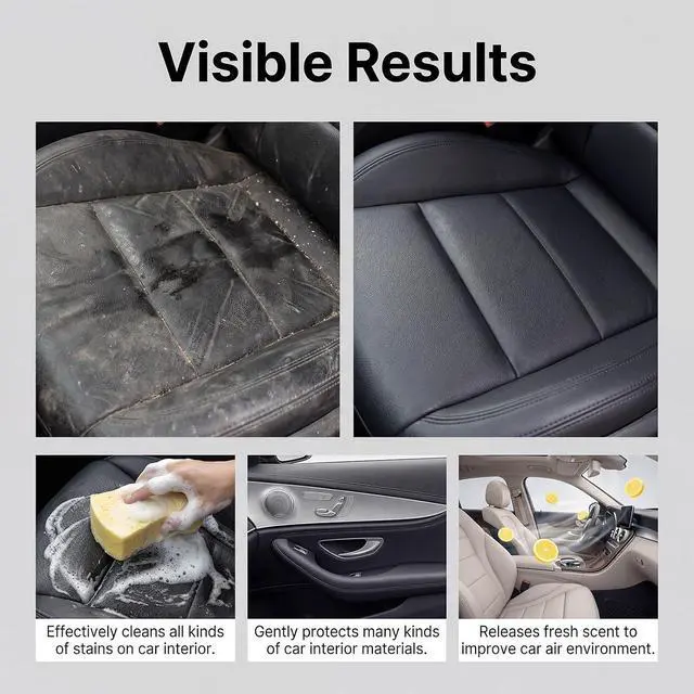 Alt view image 4 of 7 - 4-in-1 Multi-Enzyme Foam Cleaner, Foam No-Rinse Cleaner,Powerful & Multipurpose Car Interior Foam Cleaners for Car Interior, Kitchen Grease,Bathroom Tiles,Sofa Upholstery (1PC)