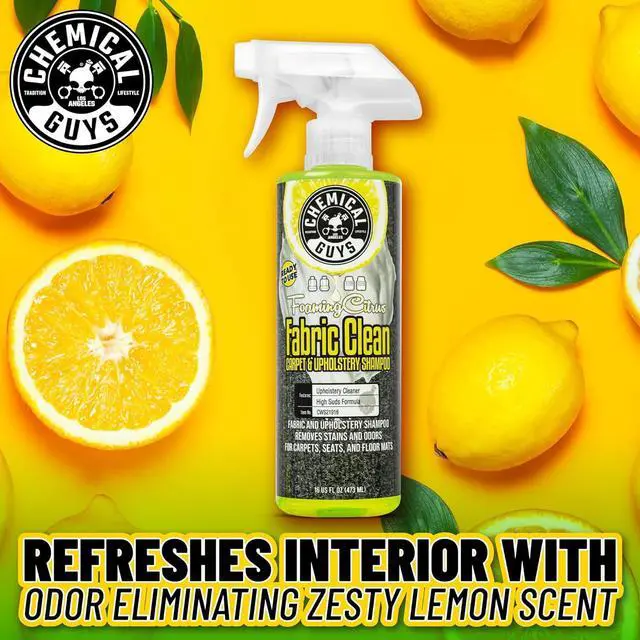 Alt view image 2 of 7 - Chemical Guys, Citrus Fabric & Carpet Cleaner, Ready-to-Use Spray, 16 oz | Ready-to-use foaming spray lifts stains and odors from car seats, carpet and floor mats, safe on most fabrics