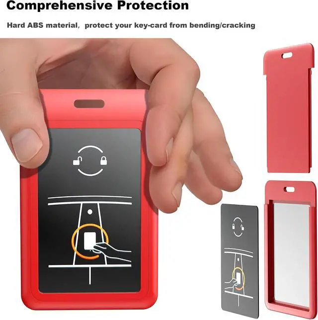 Alt view image 5 of 7 - Key Card Holder for Tesla Card Key Holder Protective Cover Keychain for Model 3 Y X S Cybertruck Card Key Holder Keychain (Red)