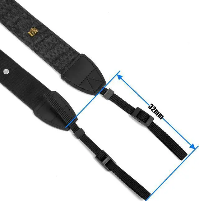 Alt view image 6 of 7 - Camera Strap Vintage Black Shoulder Strap with Quick Release Buckles | Adjustable Canvas Print Soft Neck Shoulder Carrying Straps for Women Men All DSLR SLR Most Digital Cameras