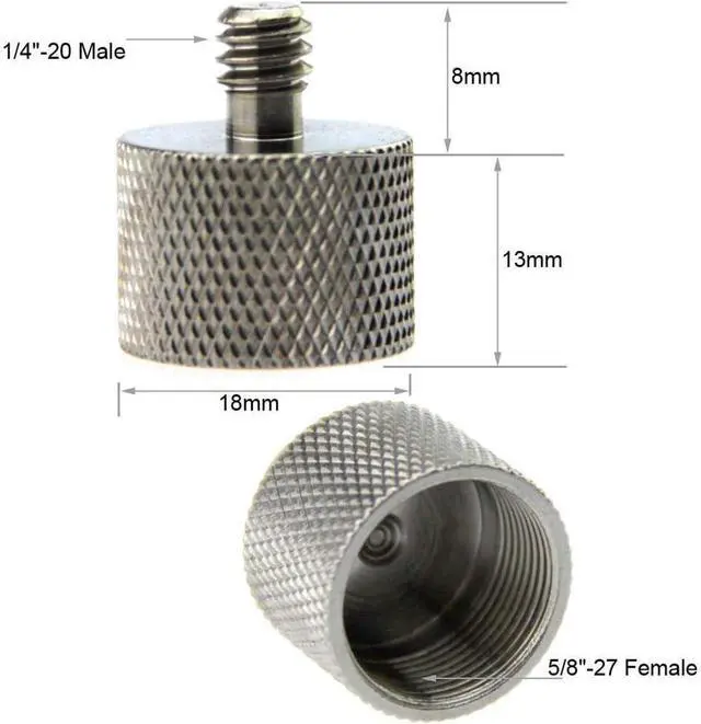 Main image of CAMVATE 1/4-20 Male to 5/8-27 Female Microphone Stand Mount for Camera Stud