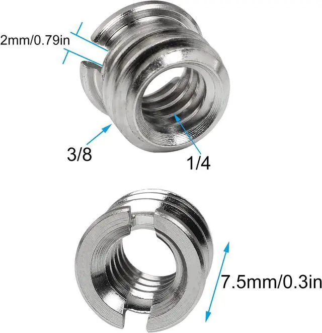 Alt view image 3 of 5 - 1/4"-20 Female to 3/8"-16 Male Tripod Thread Adapter LUORNG 10PCS Standard Screw Adapter Reducer Bushing Converter for DSLR Camera Camcorder Monopod Stand, 3/8 to 1/4 Tripod