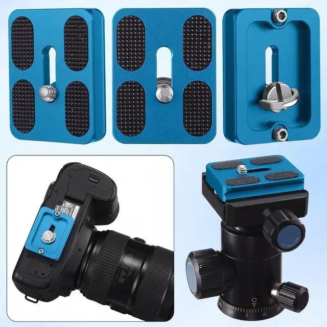 Alt view image 5 of 7 - Frienda Quick Release Plate Tripod 1/4-20 DSLR,Pu50,Blue | Tripod Mount Plate, Camera Tripod Mount for DSLR Camera Tripod Ball Head , Metal, 1.9 x 1.5 x 0.4 Inch
