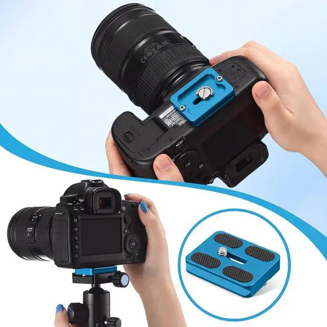 Alt view image 6 of 7 - Frienda Quick Release Plate Tripod 1/4-20 DSLR,Pu50,Blue | Tripod Mount Plate, Camera Tripod Mount for DSLR Camera Tripod Ball Head , Metal, 1.9 x 1.5 x 0.4 Inch