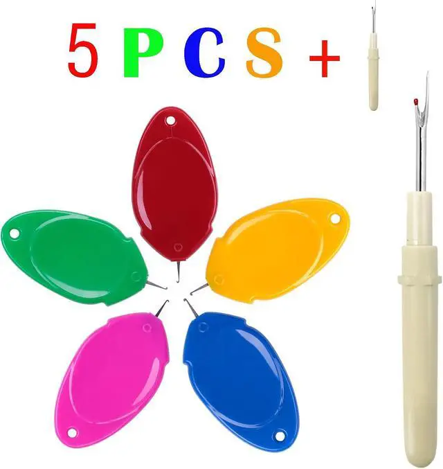 Alt view image 3 of 7 - Needle Threader 5PCS Seam Ripper 1PCS Easy for Machine and Hand Sewing Tool | Easy Threader for Machine and Hand Sewing, Fast and Precise Threading and Unthreading, Ideal for Needlework (5PCS+1)