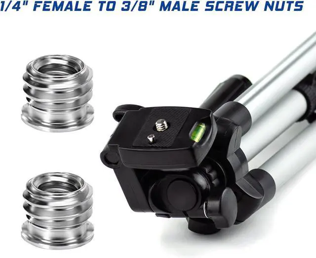 Alt view image 5 of 7 - Xthrotsenk Tripod Screw Adapter 6 Pcs Aluminum Threaded Converter 1/4 Male to 3/8 Female and 3/8 Male to 1/4 Female for Tripod Camera Monitor Mic Stand Light Stand (Black)