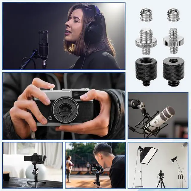 Alt view image 7 of 7 - Tripod Screw Adapter 6 Pcs Aluminum Threaded Converter 1/4 Male to 3/8 Female and 3/8 Male to 1/4 Female for Tripod Camera Monitor Mic Stand Light Stand