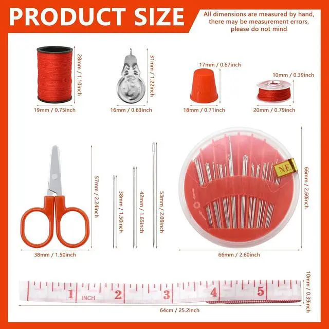 Alt view image 3 of 7 - Sewing Kit with 100 Basic Sewing Accessories, 64 Spools of Thread Mini Sewing kit for Beginners,Traveller, Emergency, Whole Family to Mend and Repair