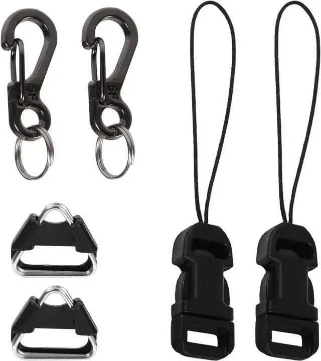 Main image of 6pcs Camera Quick Release Strap, Adjustable Quick Release Buckle for Camera Strap Quick Release Clips Connector Buckles Connect Adapter to Camera Neck Strap (Black)