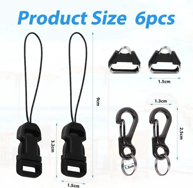 Alt view image 2 of 6 - 6pcs Camera Quick Release Strap, Adjustable Quick Release Buckle for Camera Strap Quick Release Clips Connector Buckles Connect Adapter to Camera Neck Strap (Black)