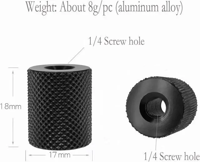 Alt view image 3 of 7 - Camera Screw Converter 1/4" to 1/4", BENACES 3-Pack 1/4inch Double Female Threaded Hole Adapter Tripod Nut Connectors for Magic Arms, Tripods