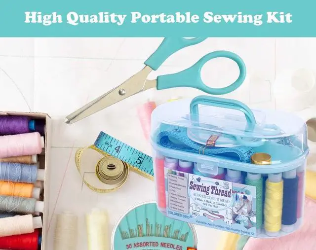 Alt view image 5 of 6 - Sewing kit Sewing Thread Sewing Supplies Family Repair Kit Traveler Sewing Project kit DIY Sewing Supplies Organizer