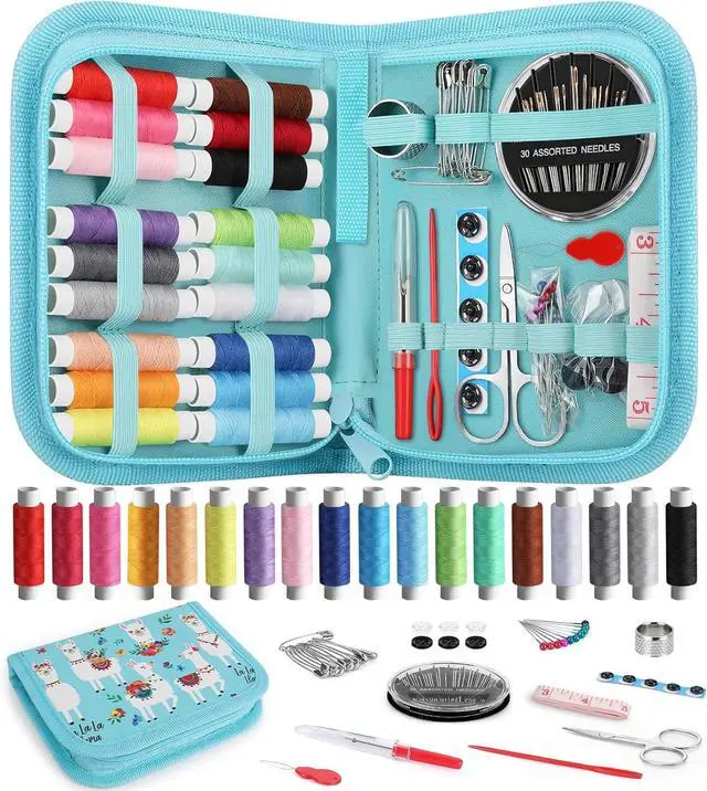 Main image of Coquimbo Sewing Kit Gifts for Teen Grils Adults Women Mom Grandma, Portable Sewing Supplies Contains Tape Measure, Scissors, Thimble, Thread, Sewing Needles (Alpaca)