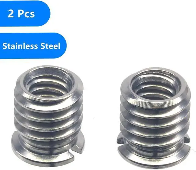 Alt view image 4 of 4 - Stainless Steel 1/4"-20 Female to 3/8"-16 Male Convert Screw Adapter (2pcs, 10.5mm)