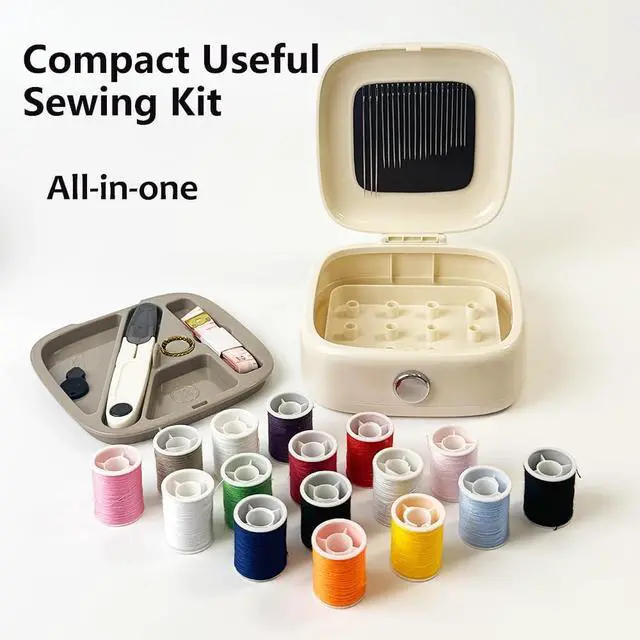 Alt view image 6 of 6 - Sewing Kit Magnetic, Needle and Thread Kit with Sewing Supplies Travel Small Sewing Kit Portable for Adults Beginners (Green)