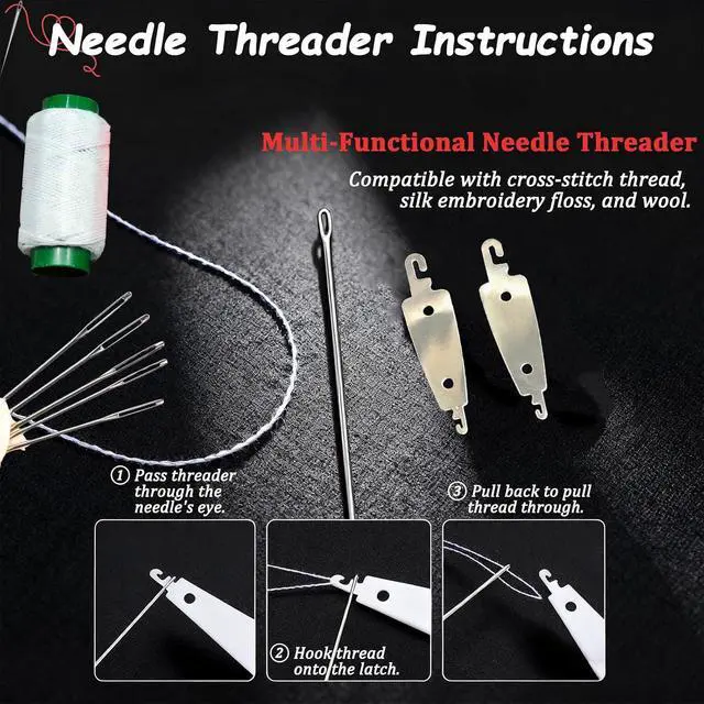 Alt view image 5 of 7 - 34PCS Big Eye Steel Sewing Needles Kit, Steel Needle Sewing Kit, Stainless Steel Sewing Needles, Steels Needles for Hand Sewing, Portable DIY Handcraft Set, Suitable for Handicraft Enthusiasts