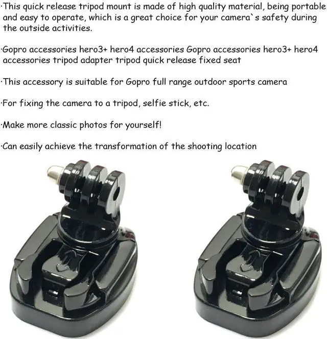 Alt view image 3 of 6 - Acxico 1Pcs Quick Release Tripod Mount Adapter Camera Fixed Connecter 1/4" Screw for Hero 5 4 3+ 3 Camera