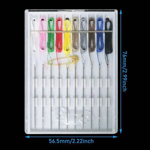 Alt view image 2 of 4 - WHYHKJ 6 Boxes Mini Pre Threaded Needle Kit Handy Home and Travel Quick Fix Sewing Kit Each Box with 10 Pieces