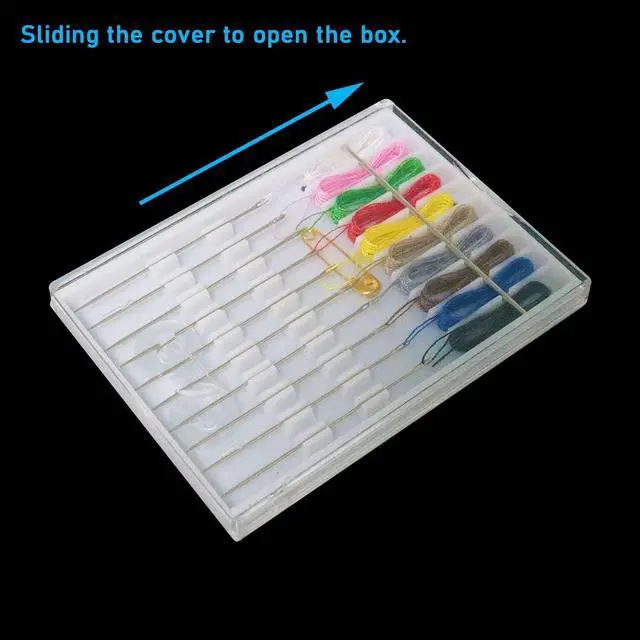 Alt view image 3 of 4 - WHYHKJ 6 Boxes Mini Pre Threaded Needle Kit Handy Home and Travel Quick Fix Sewing Kit Each Box with 10 Pieces