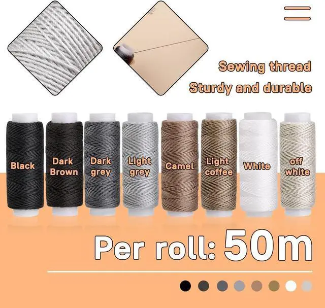 Alt view image 2 of 7 - ZXIIXZ 40 Pcs Sewing Kit, Heavy Duty Sewing Kit for Adults | Leather Working Kits with 8 Colors Upholstery Thread, Upholstery Needles, Scratch Awl for Carseat, Backpack, Shoes